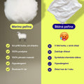 Porovnání běžné a Merino peřiny Hevi™