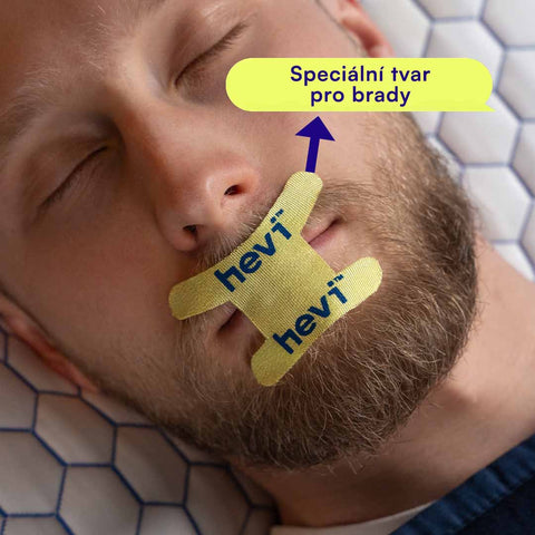 Popis použití pásky na ústa a bradu Hevi™ Tape
